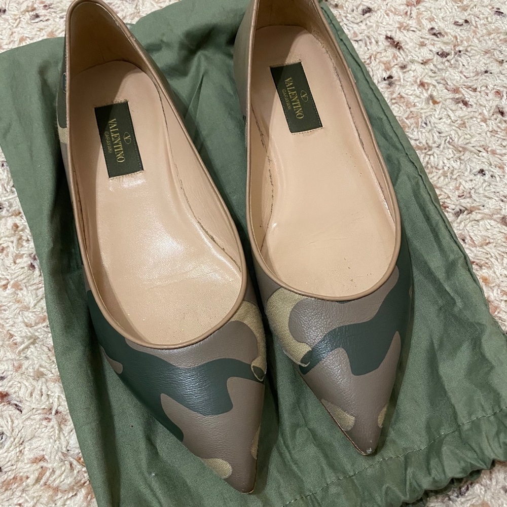 Valentino Camo Ballerina Flats 6.5